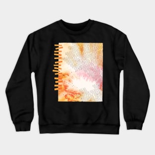 Abstract Watercolor Illustration With Geometric Hatch Marks - Warm Colors Crewneck Sweatshirt